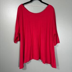 Eye Candy Y2K Sharkbite Hem Bright Red Minimalist Top - 2X - Women's Plus Size
